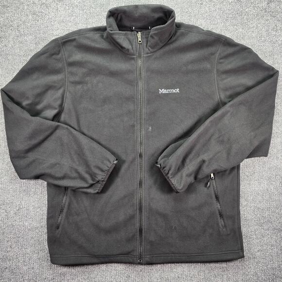 Marmot Other - Marmot Jacket Mens XXL 2XL Black Fleece Full Zip Outdoor Pockets Long Sleeve